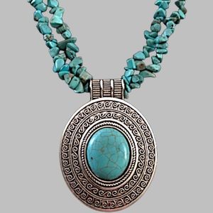 NEW Western Boho Handmade Turquoise Pendant Necklace